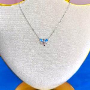collar libélula celeste
