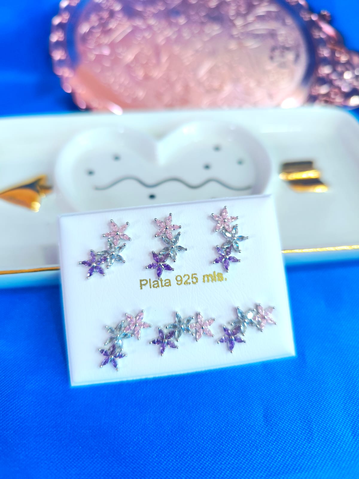 pendientes de estrellas trepador en plata